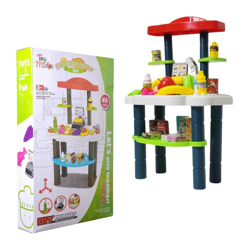Supermarket Cart Set Toy Play Little Shopping Set Supermarket Grocer boy toys, girl toys, birthday gift, growth, fun, for kids.