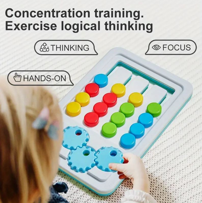 Four Color Sliding Chess Game, Logical Thinking Training Game, Color Classification Matching Puzzle Brain Teasers Advanced Children's Toy