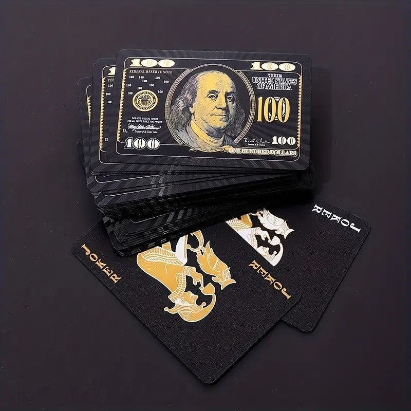 Gold/Silver/Black and Blue/Black and Red/Black and Golden Foil Plying Cards, best for playing indoor and outdoor with friends and family, Smooth Shuffling, Waterproof, Cheapest in prices, Imported Quality Cards, Tash, Poker Deck