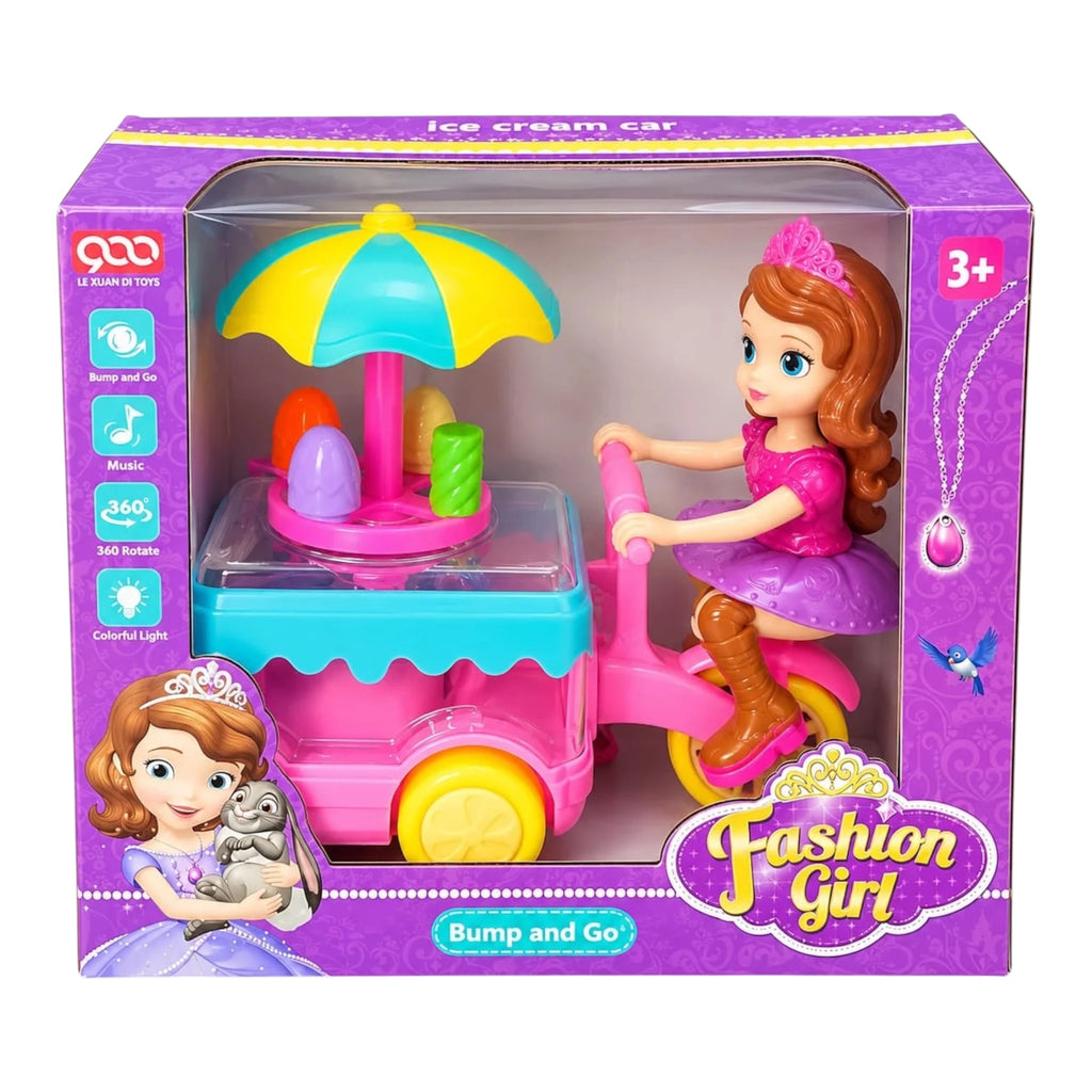 Sofia Doll Riding Ice Cream Bicycle / Fashion Girl Ice Cream Cart