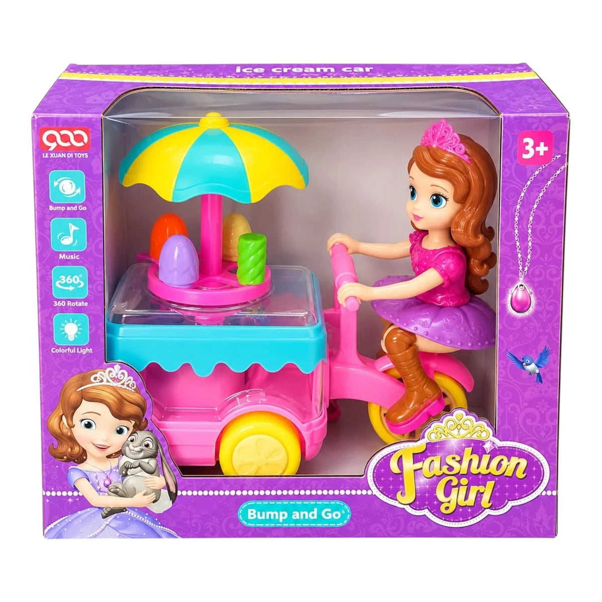 Sofia Doll Riding Ice Cream Bicycle / Fashion Girl Ice Cream Cart