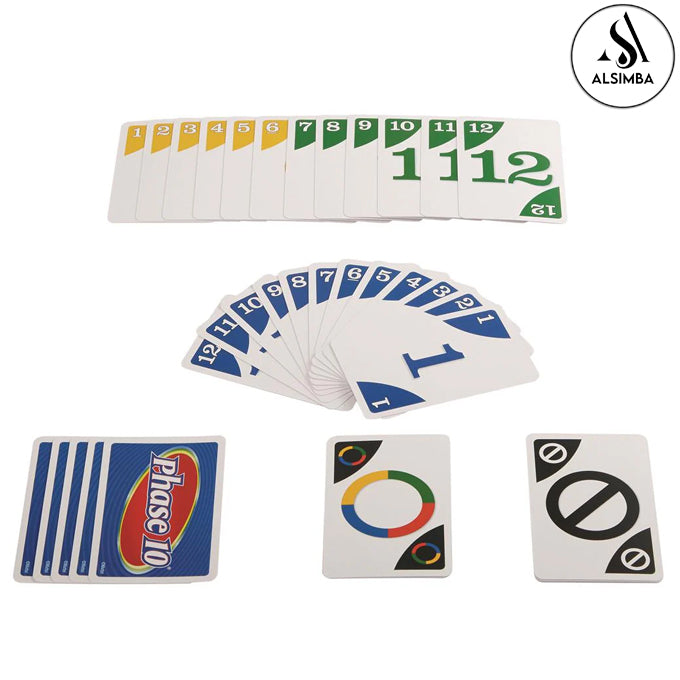 UNO Phase 10 Cards Game Best Imported Quality Special Edition 108 Cards Pack - For Kids & Adults Family Fun Games Multicolor Laminated Complete 108 Cards