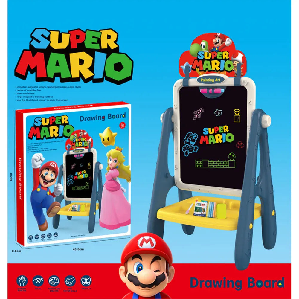 Super Mario drawing board, kids art easel, creative playset, chalkboard for kids, magnetic drawing board, Mario-themed toy, educational toy, artistic learning board