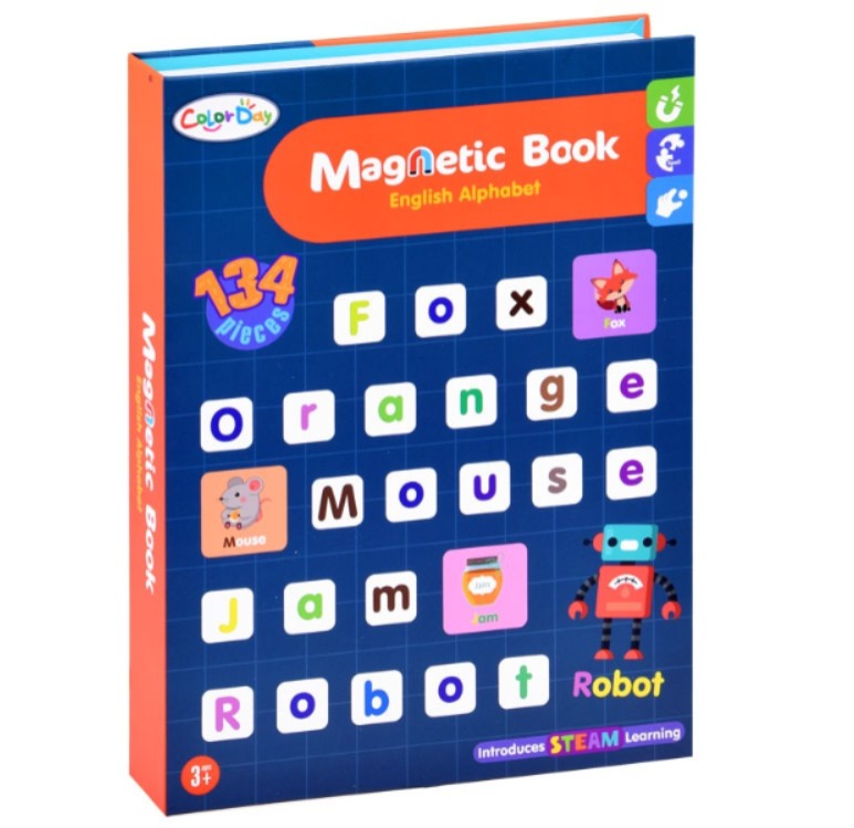 STEAM Magnetic Puzzle Book Board 134 pieces - Alphabet Theme