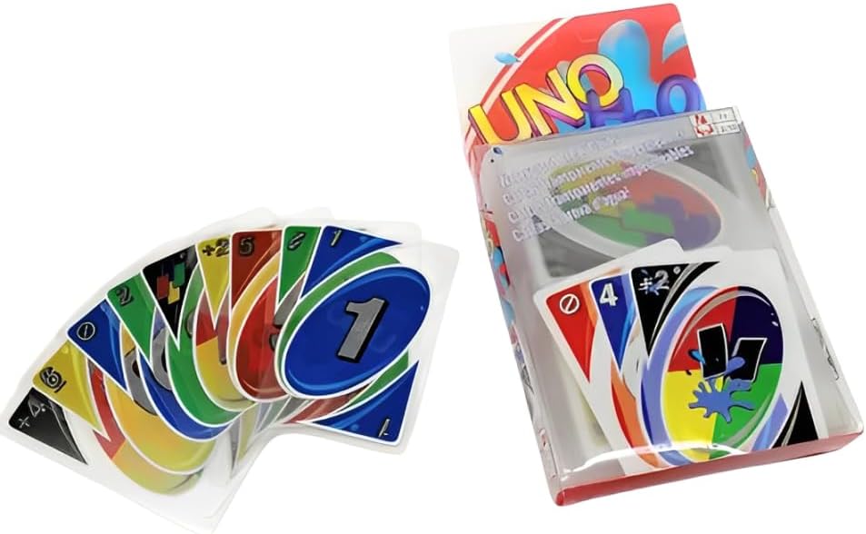 UNO H2O Card Game Waterproof Clear Plastic