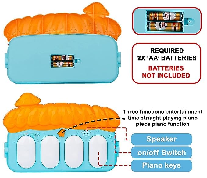 Baby Piano Fitness Rack Play Mat Gym & Fitness Rack with Hanging Rattles Lights & Musical Keyboard Mat Piano Toys for Babies (Baby Gym Piano) Multicolour