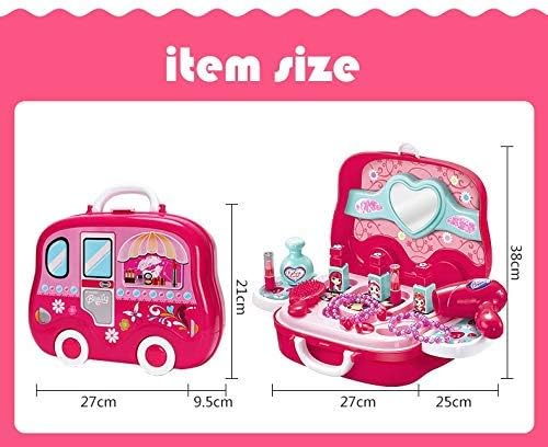 Toys N Smile Beauty Makeup Pretend Play Toy Set for Girl with Makeup Accessories and Carry Suitcase,Plastic,Multi color(Pack of 19 pcs)