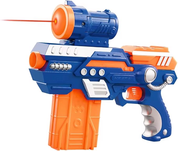 Blast Automatic Gun Soft Foam Bullets 10 Meter Fire Range, Blue and Orange