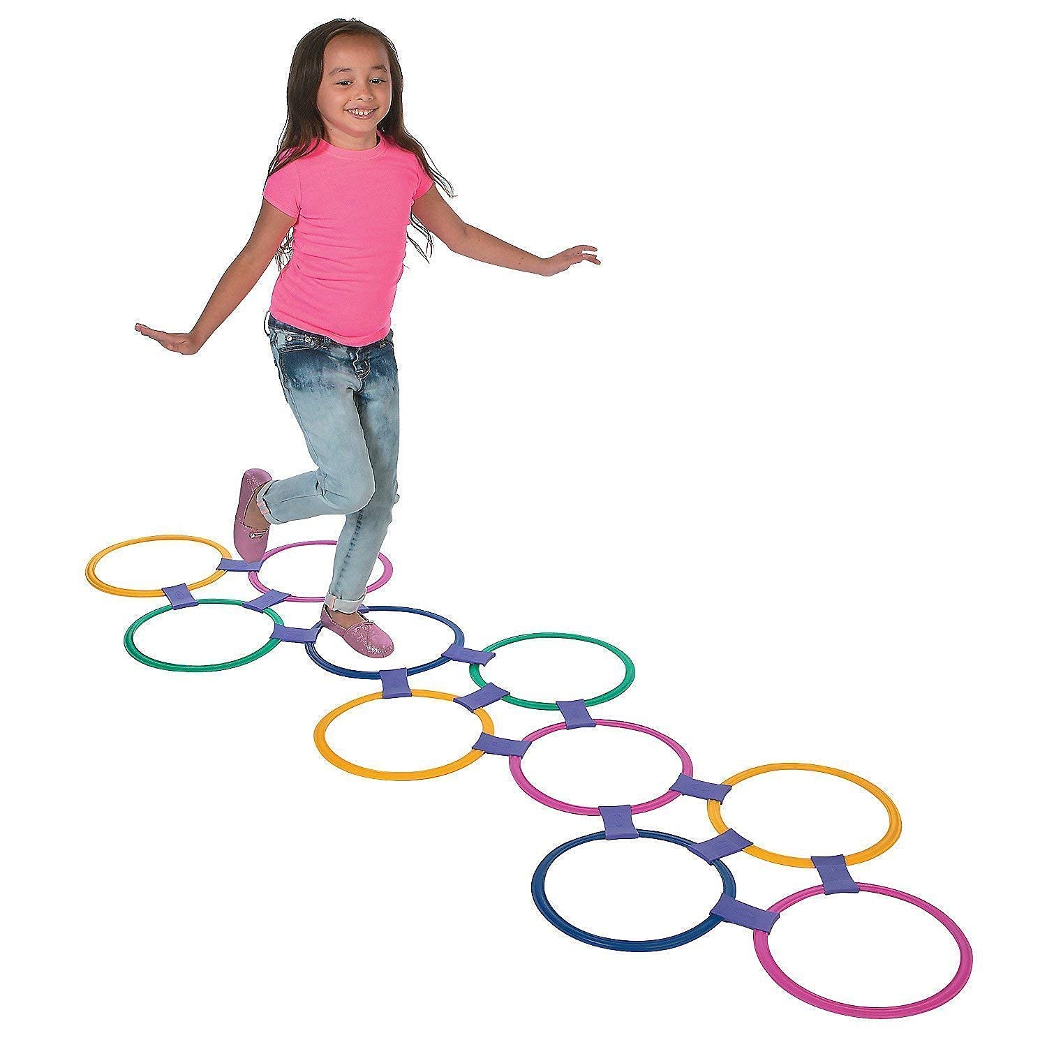 Twister Hopscotch Active Indoor Play with Rings Game for Kids - Kids Hopscotch Game, Educational Colorful Rings Game for Kids, Indoor and Outdoor Games for Kids (Multicolor)