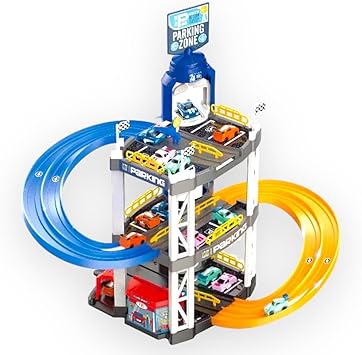 Double Lane Urban Parking Lot Toy - Track Set