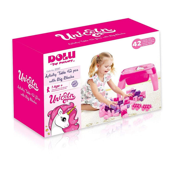 Unicorn Activity Table With 42 pcs Big Blocks