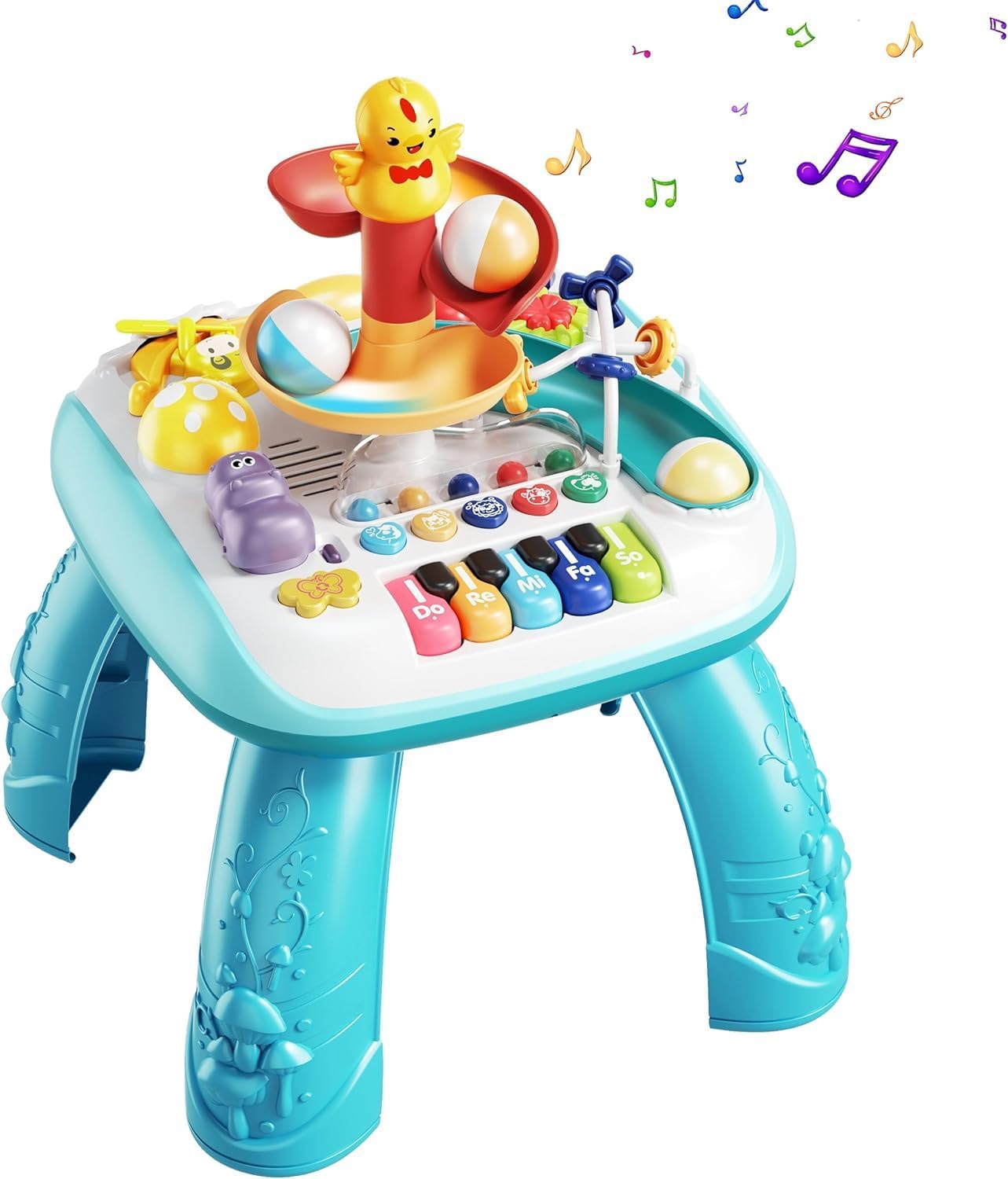 TOYBY Baby Activity Table 6 to 12 Months, Early Development Learning Table & Baby Standing Activity Center for Baby, Musical Learning Table for Toddlers 1-3, Gifts for 1 2 3 Year Old Boys Girls