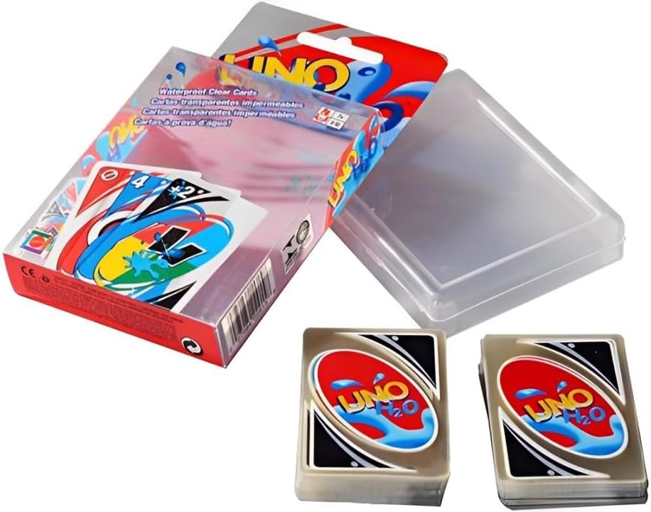 UNO H2O Card Game Waterproof Clear Plastic