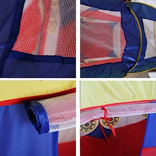 Happy GiftMart Baby Pop Up Bus Shaped Tent House, Foldable Kids Children's Indoor Outdoor Pop up Play Tent House 55x37x28 Inches (Multicolour)