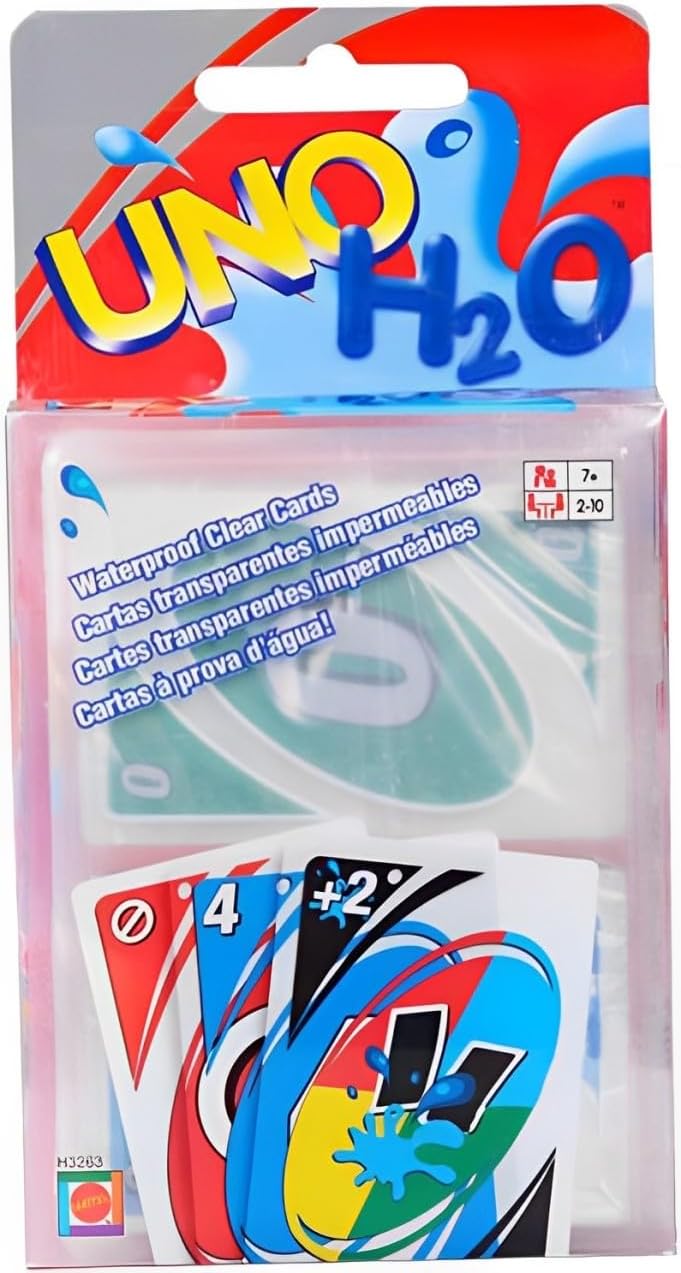 UNO H2O Card Game Waterproof Clear Plastic
