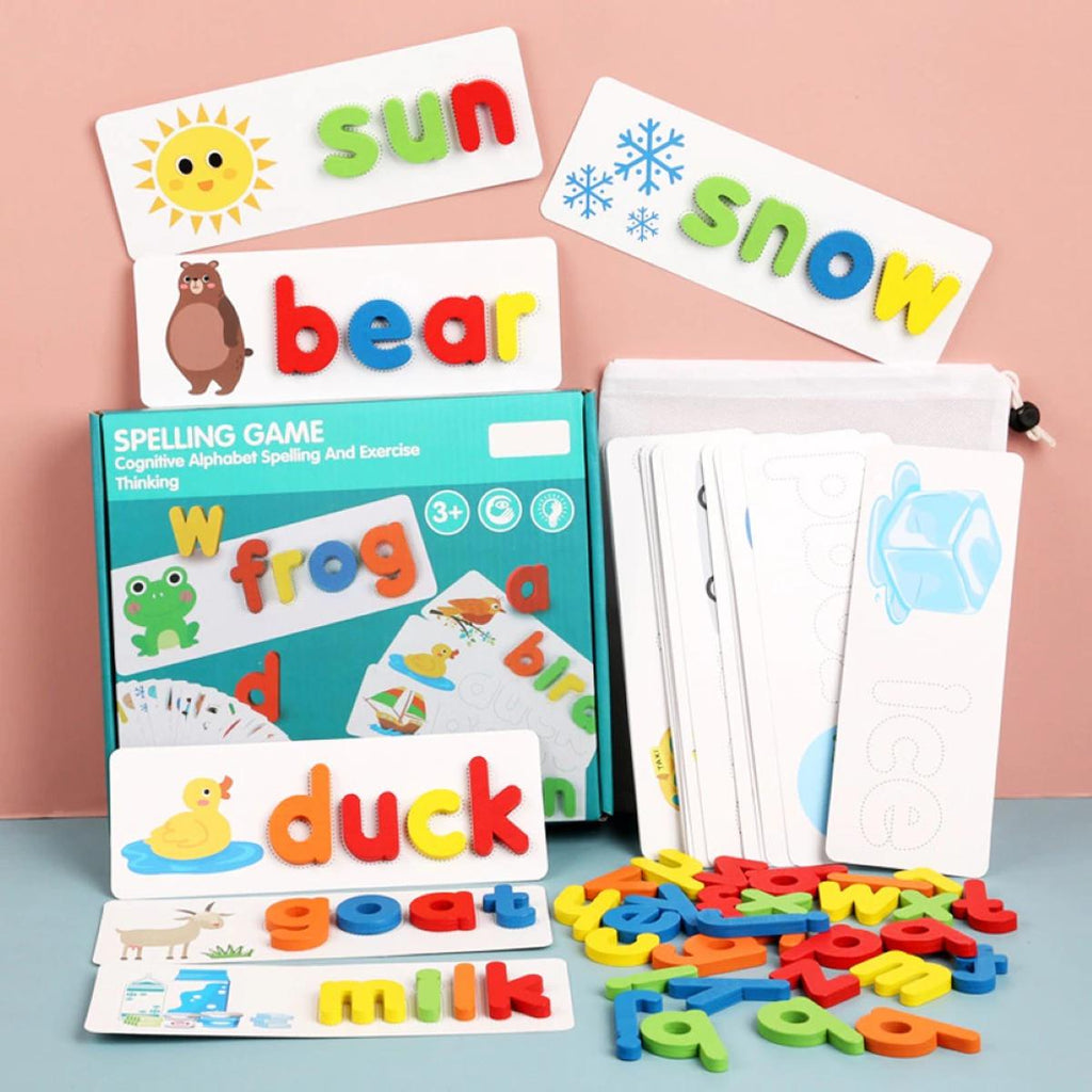 Montessori Spell Word Game Wooden Kids Toys Early Learning Letter Alphabet Puzzle Baby Preschool Game For Kids Educational Toys