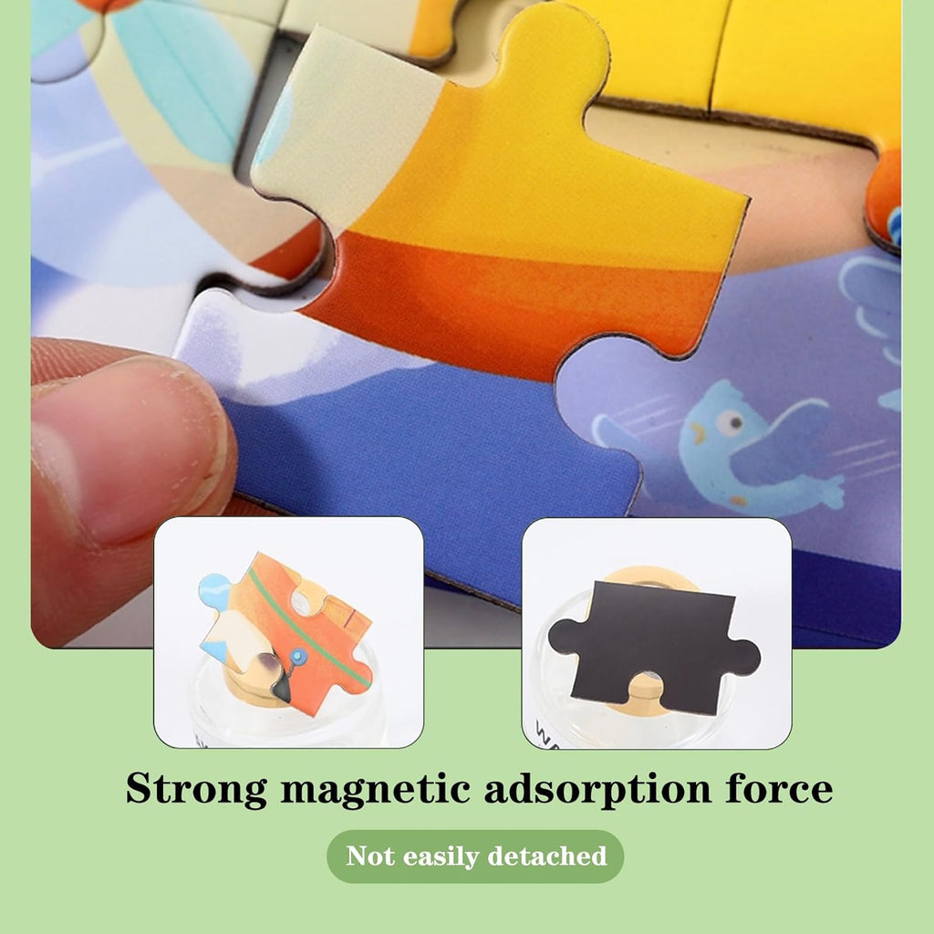 Magnetic Puzzles for Kids Ages 3-5, 3 in 1 Dinosaur Jigsaw Puzzle Book Kids Travel Puzzles Toys Preschool Learning Toy for Kids 3-8 Year