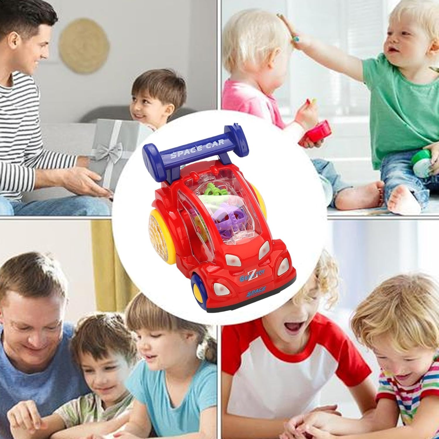 Générique Dynamic Stunt Car, Motorized LED Toy, Rotating Toy, Powered Model Vehicle, Preschool Sensory, Rotating Electric Vehicles for Engaging, Educational Fun at Home