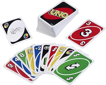 UNO - Classic Colour & Number Matching Card Game - 112 Cards - Customizable & Erasable Wild - Special Action Cards Included - Gift for Kids 7+