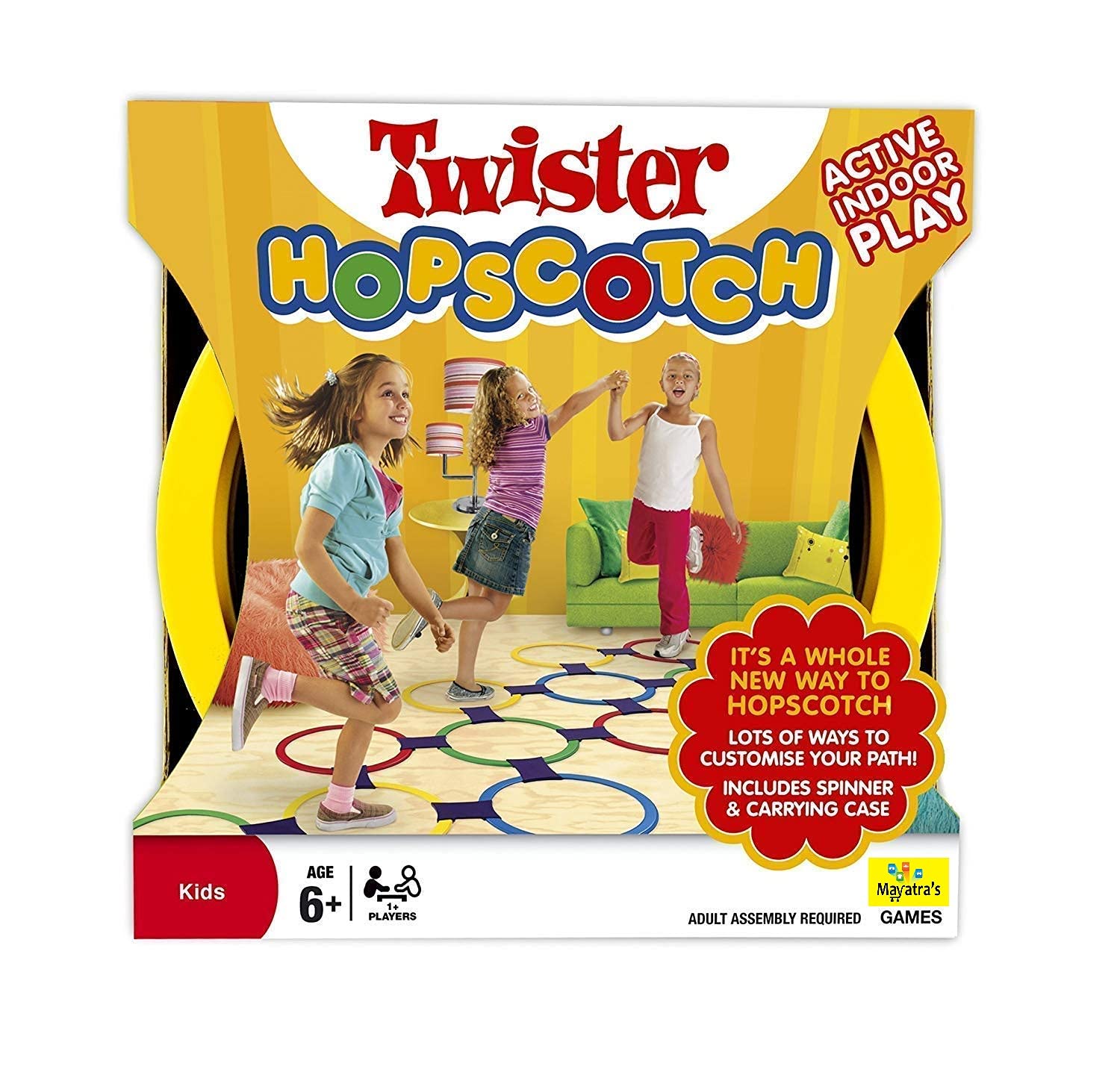 Twister Hopscotch Active Indoor Play with Rings Game for Kids - Kids Hopscotch Game, Educational Colorful Rings Game for Kids, Indoor and Outdoor Games for Kids (Multicolor)