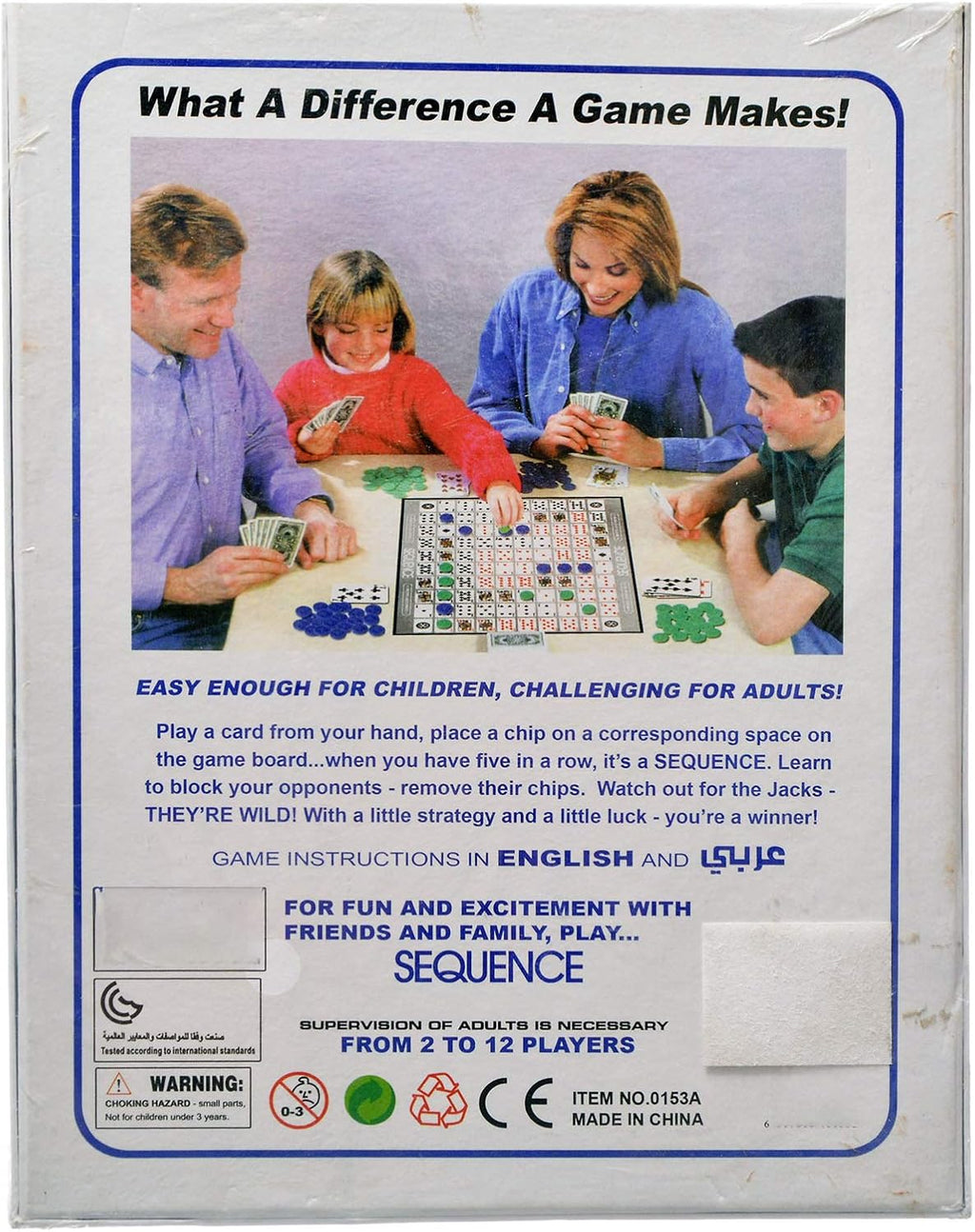 Sequence Board Game English and arabic For Unisex, Multi Color