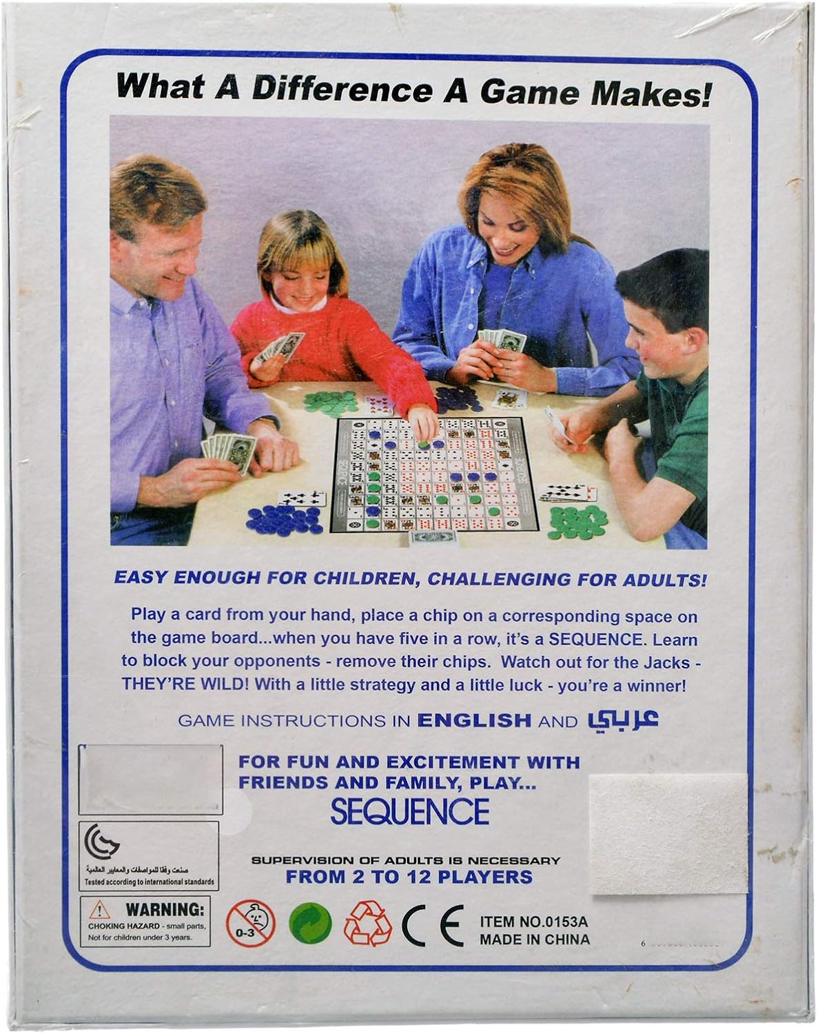Sequence Board Game English and arabic For Unisex, Multi Color
