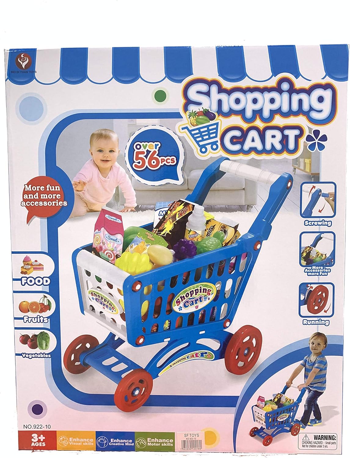 BOBO TOYS Children Shopping Trolley Kids - 56 Pieces