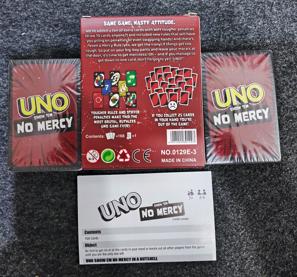 UNO Show 'Em No Mercy Cards Game with tougher rules and penalties