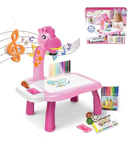 Smart Giraffe Style Projector With Light And Music ( pink )