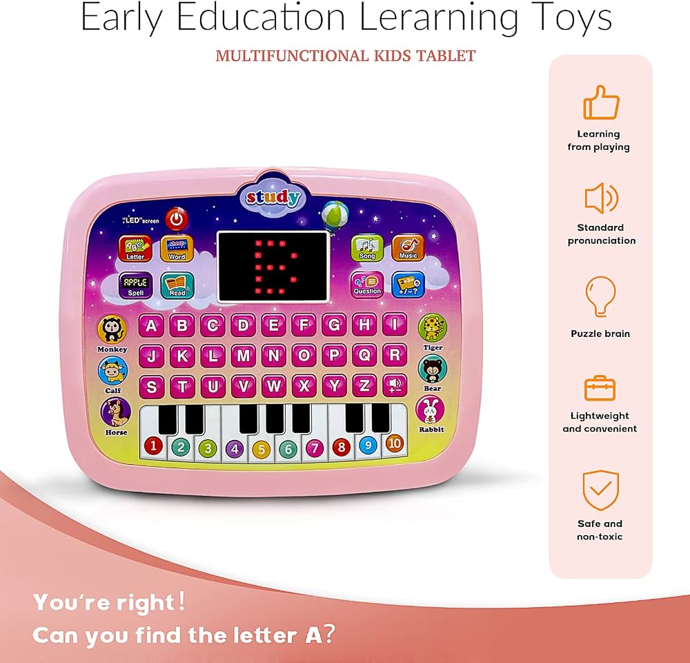 Educational Computer Learning Pad for kids (pink)