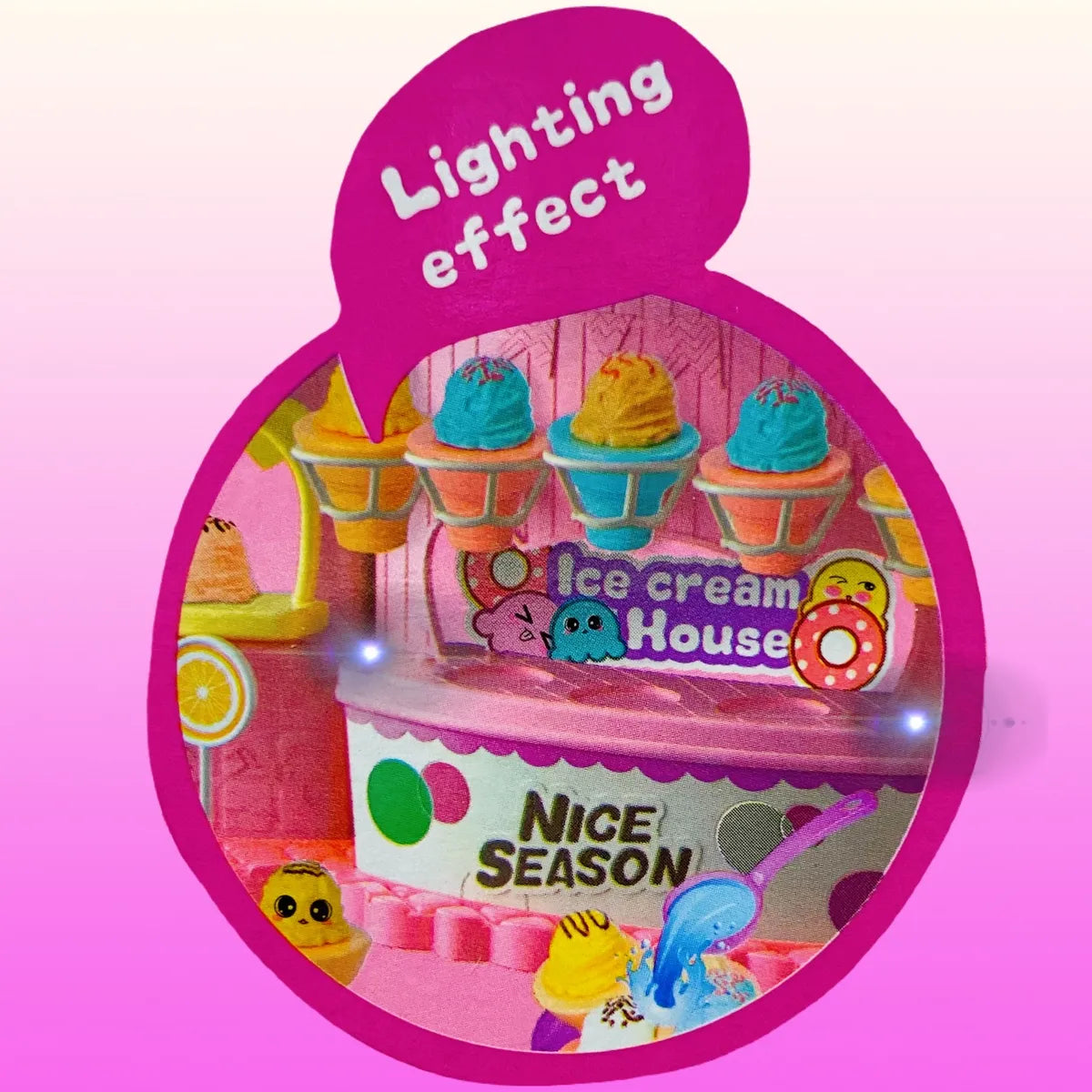 Magical Ice Cream House with Accessories and Lights Bubblegum Pink