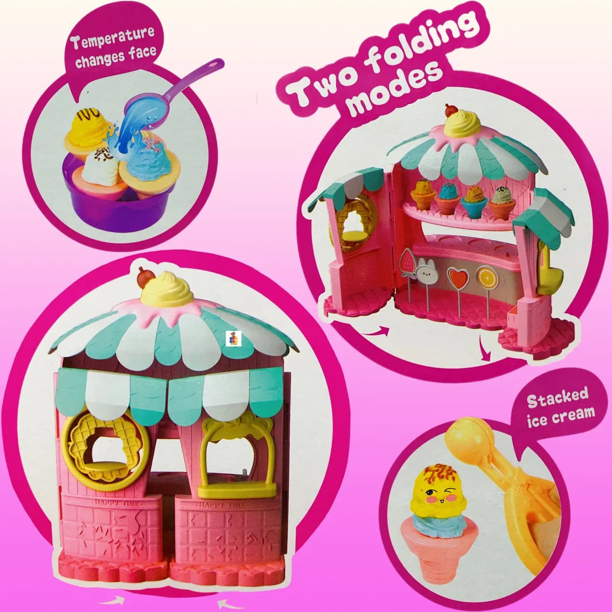 Magical Ice Cream House with Accessories and Lights Bubblegum Pink