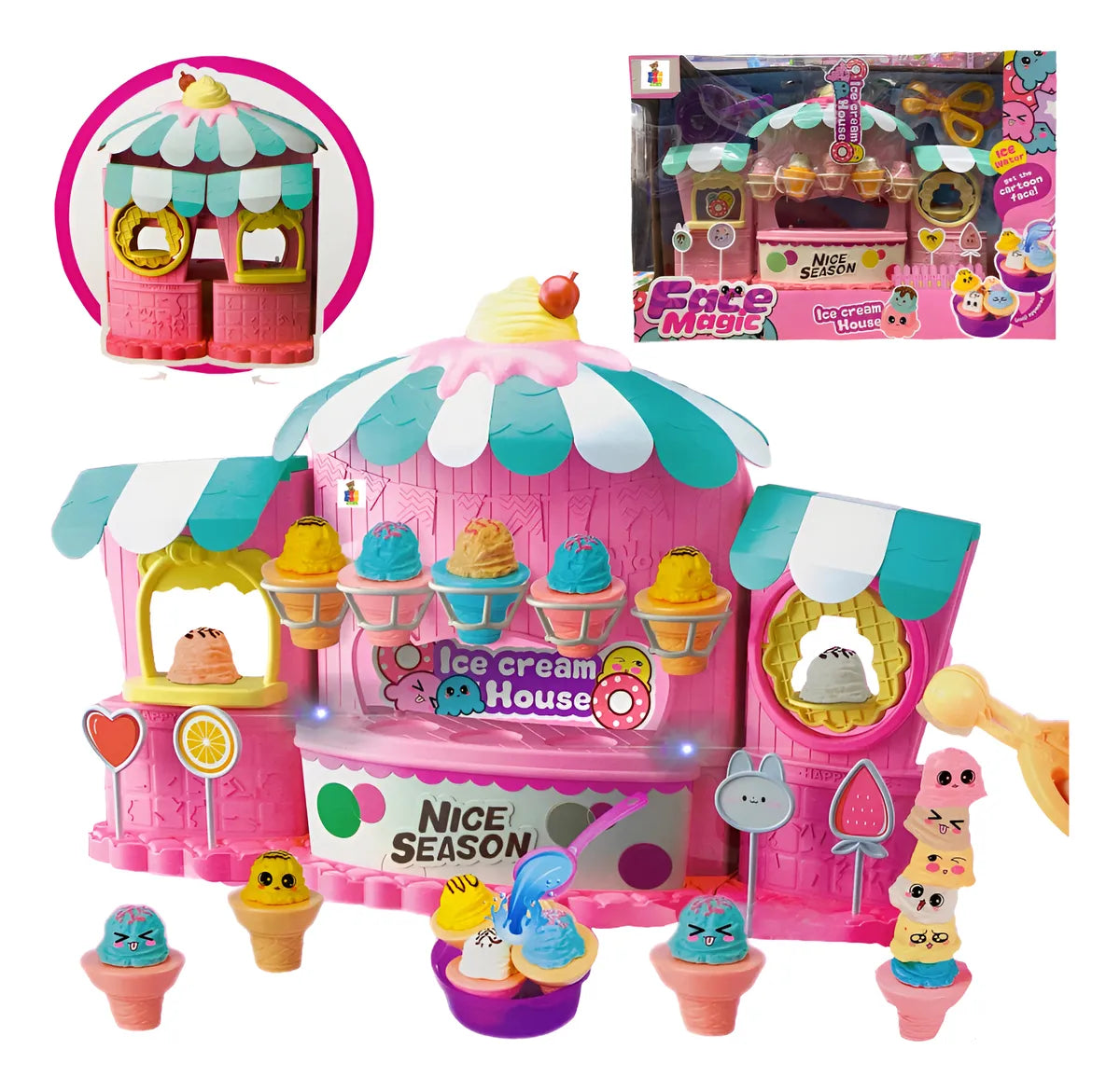 Magical Ice Cream House with Accessories and Lights Bubblegum Pink