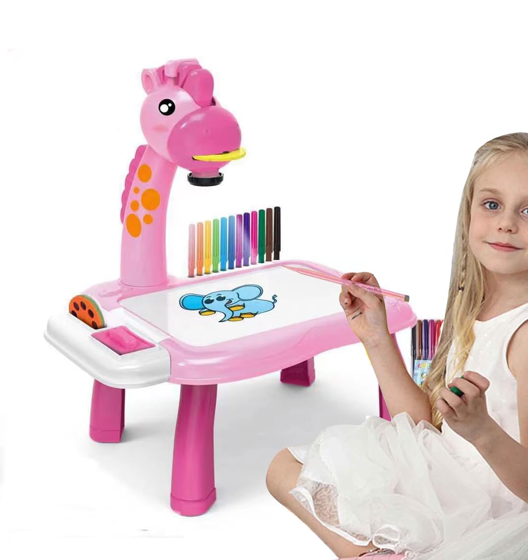 Smart Giraffe Style Projector With Light And Music ( pink )