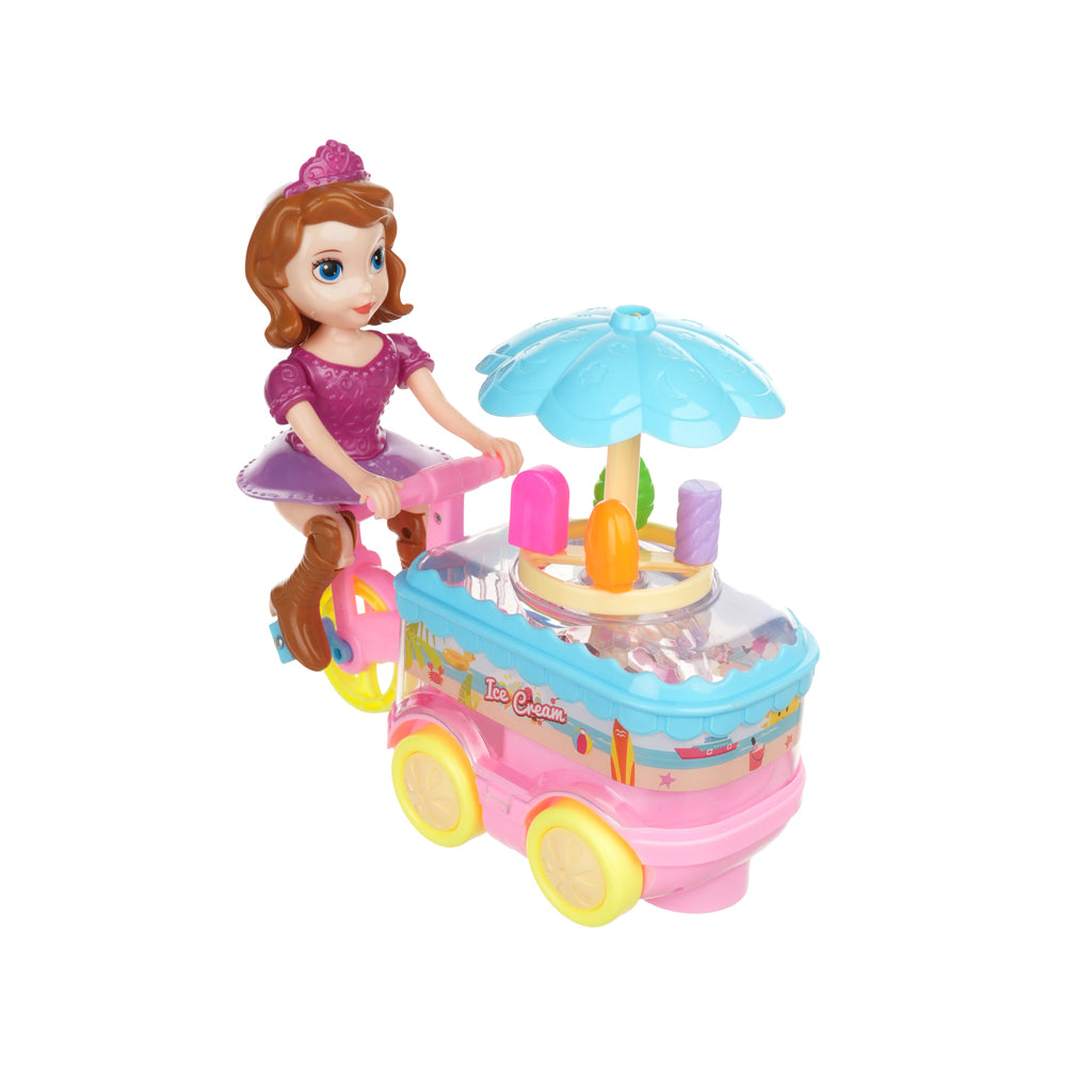 Sofia Doll Riding Ice Cream Bicycle / Fashion Girl Ice Cream Cart