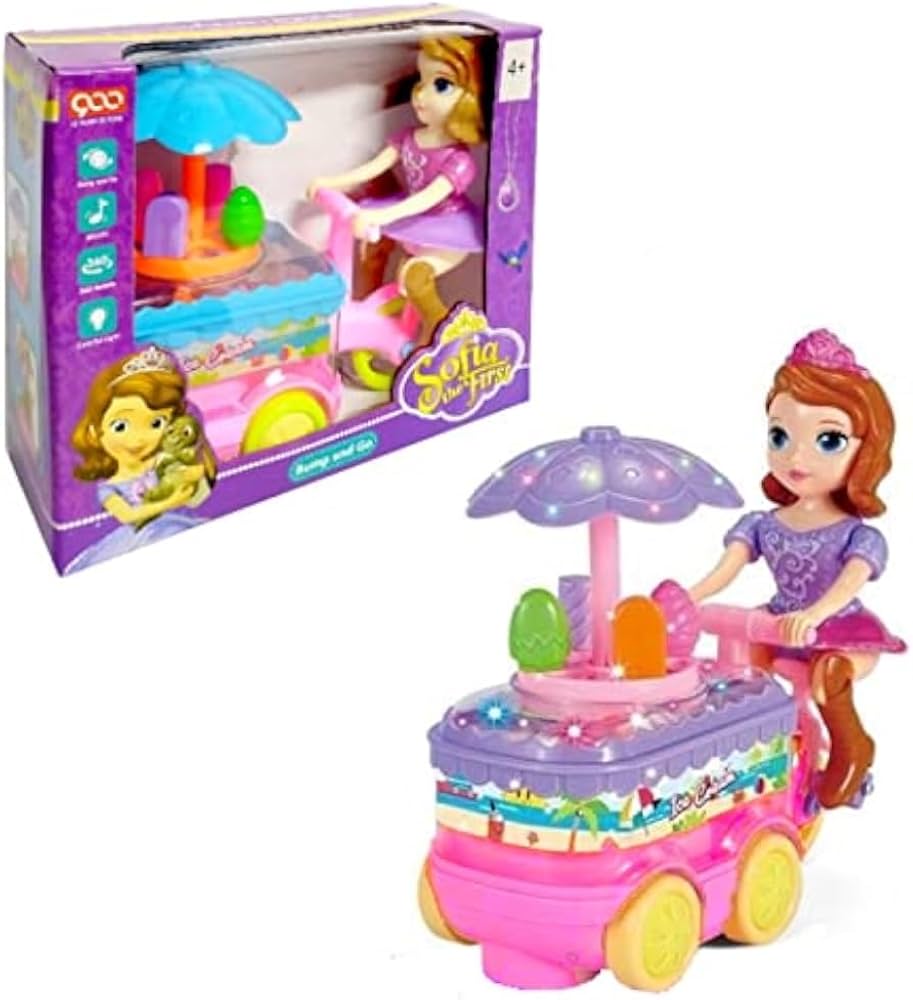 Sofia Doll Riding Ice Cream Bicycle / Fashion Girl Ice Cream Cart