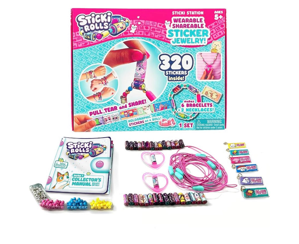 Sky Castle Sticki Rolls Sticki Station, Wearable Shareable Stickers, Ultimate DIY Sticker Jewellery Kit, Bracelets and Necklaces