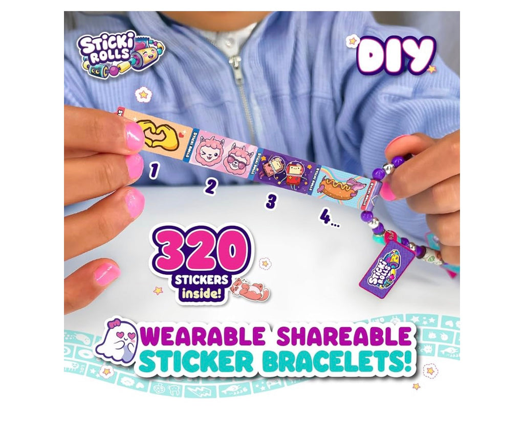 Sky Castle Sticki Rolls Sticki Station, Wearable Shareable Stickers, Ultimate DIY Sticker Jewellery Kit, Bracelets and Necklaces