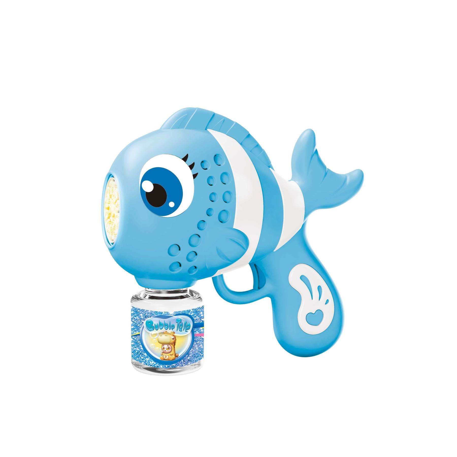 Hot Sale Cartoon Pattern Clown Fish Electric Bubble Gun Toy Summer Outdoor Plastic Bubble Water Machine