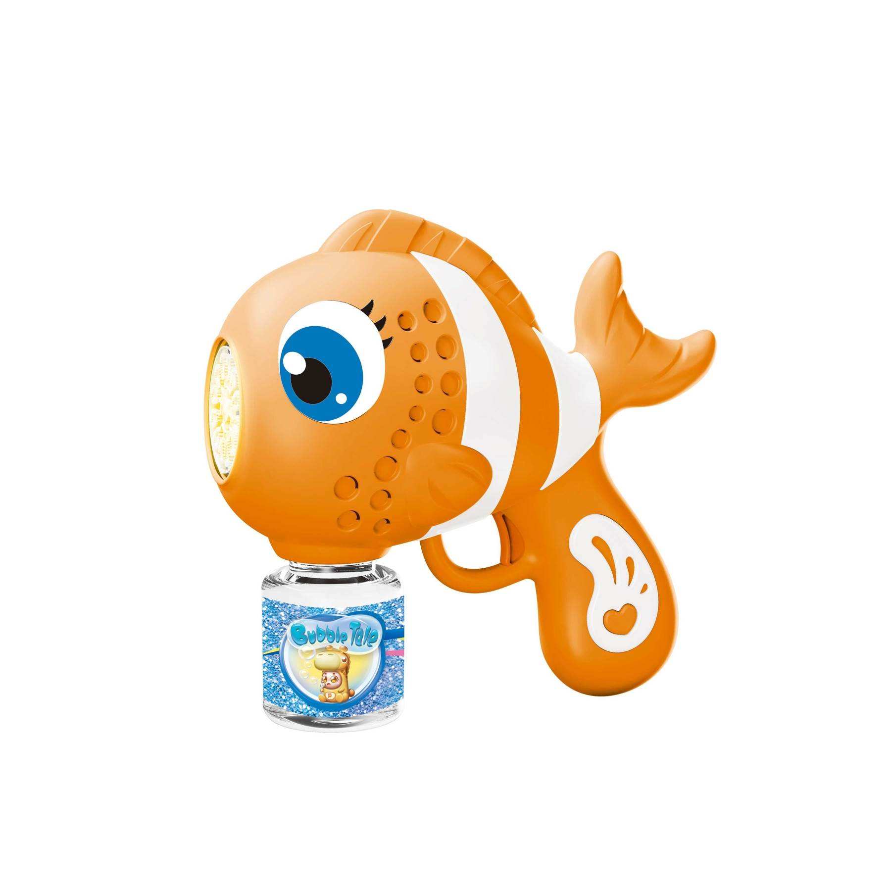 Hot Sale Cartoon Pattern Clown Fish Electric Bubble Gun Toy Summer Outdoor Plastic Bubble Water Machine
