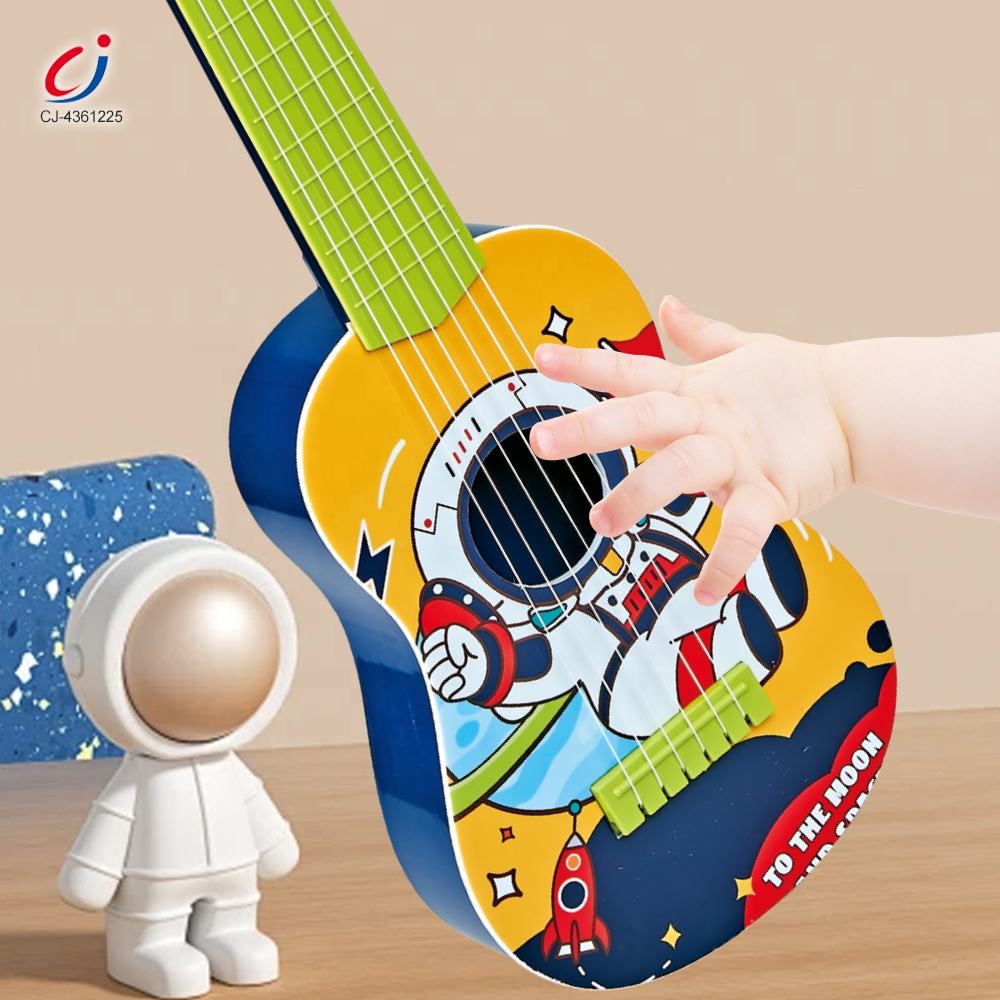 Toy Guitars Educational Musical Instrument 21 Inch 6 Strings Cartoon Spaceman Ukulele Toys for Children Guitar