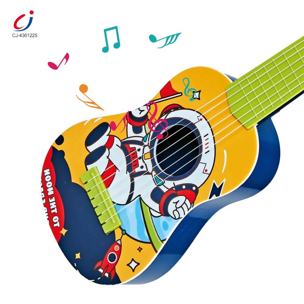 Toy Guitars Educational Musical Instrument 21 Inch 6 Strings Cartoon Spaceman Ukulele Toys for Children Guitar