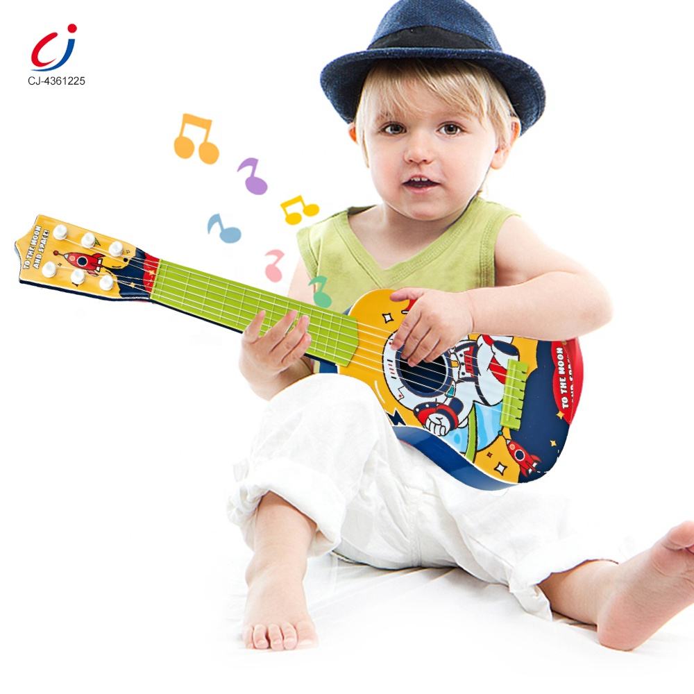 Toy Guitars Educational Musical Instrument 21 Inch 6 Strings Cartoon Spaceman Ukulele Toys for Children Guitar