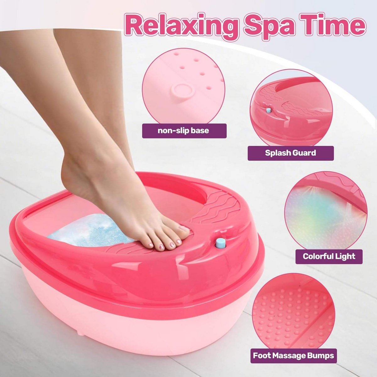 Girls Massage Bubbles Foot Spa Set with Accessories (MBK-578)