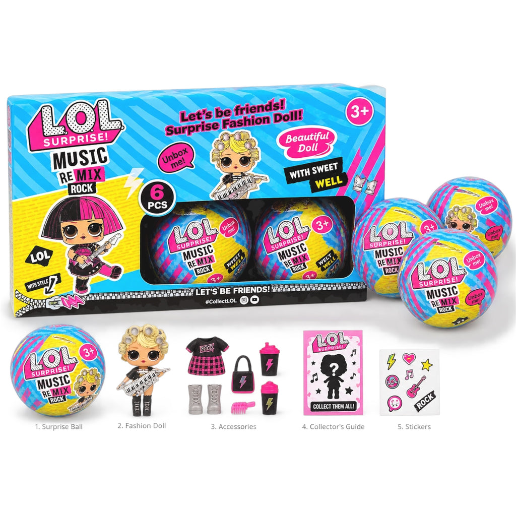 LOL Surprise! Music Remix Rock – 6-Piece Surprise Fashion Doll Set