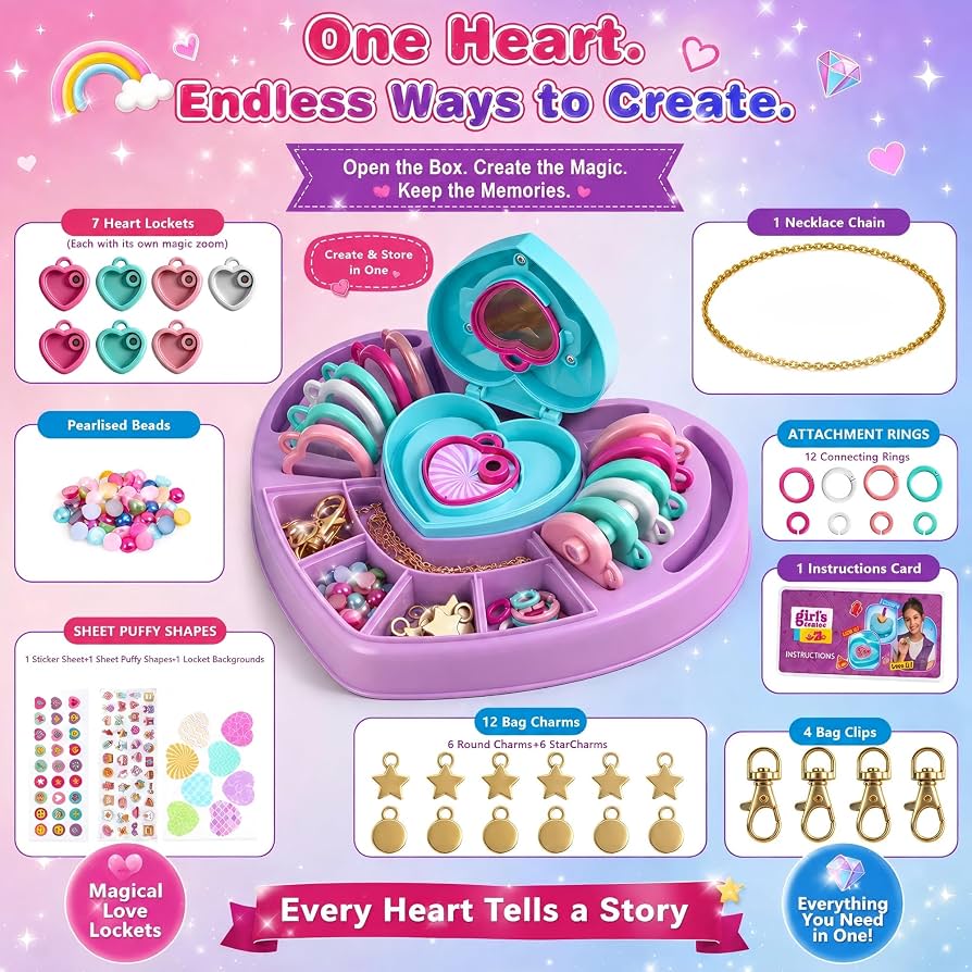 Love & Locket Girls’ Jewelry Making & Beauty Set
