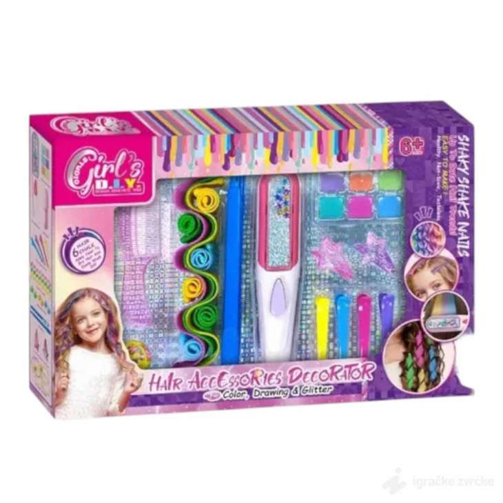 Glam Princess Beauty & Jewelry Set for Girls – With Sparkling Accessories and Hair Extensions