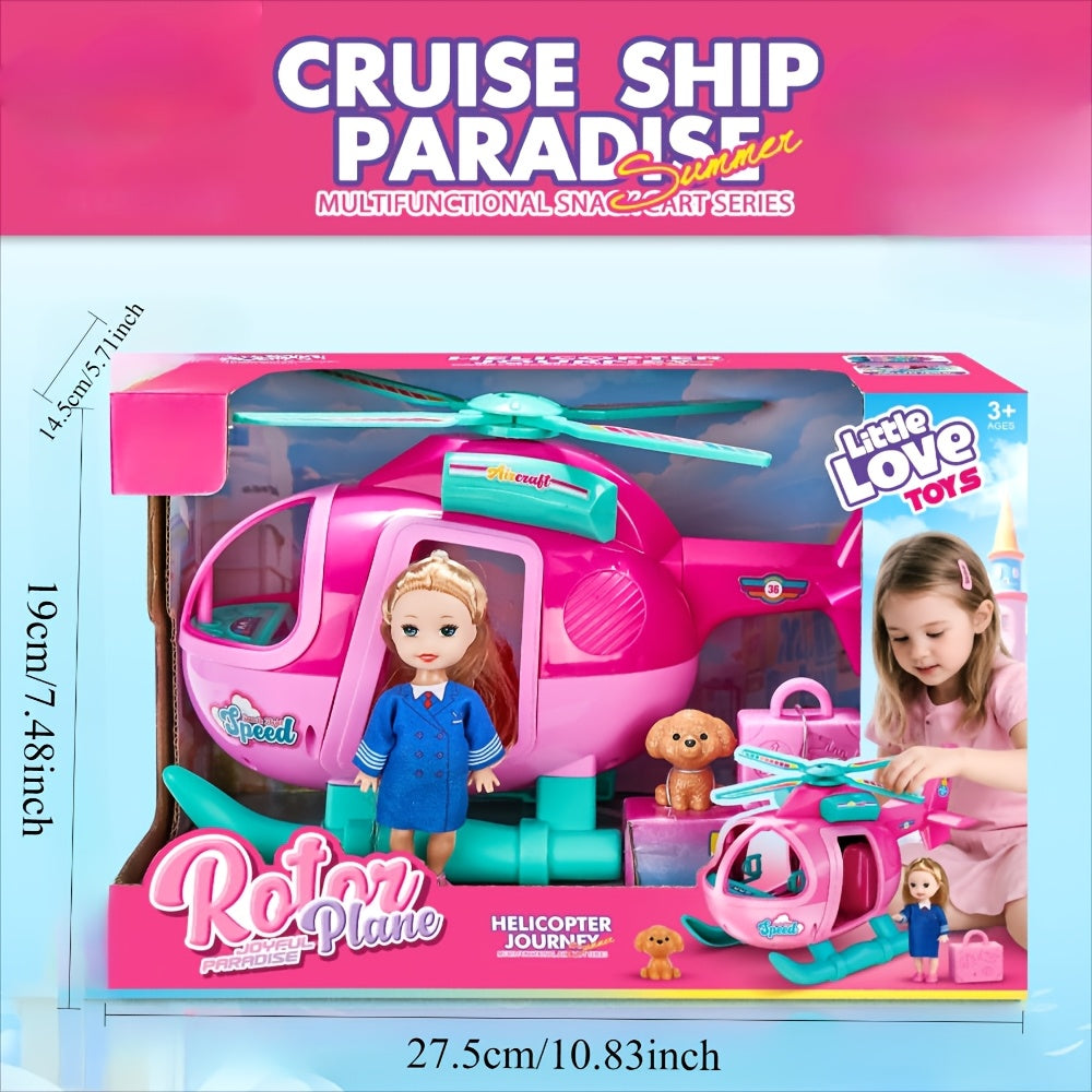 helicopter and doll playset