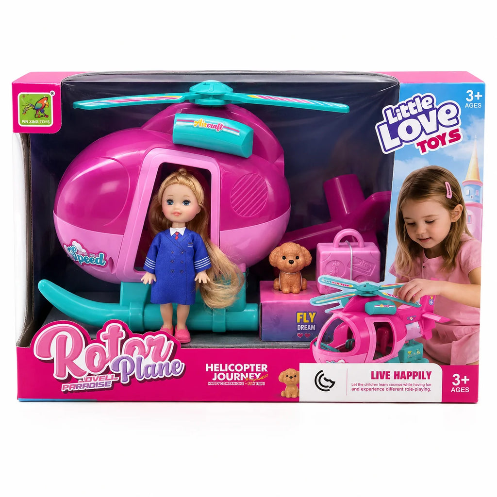 helicopter and doll playset