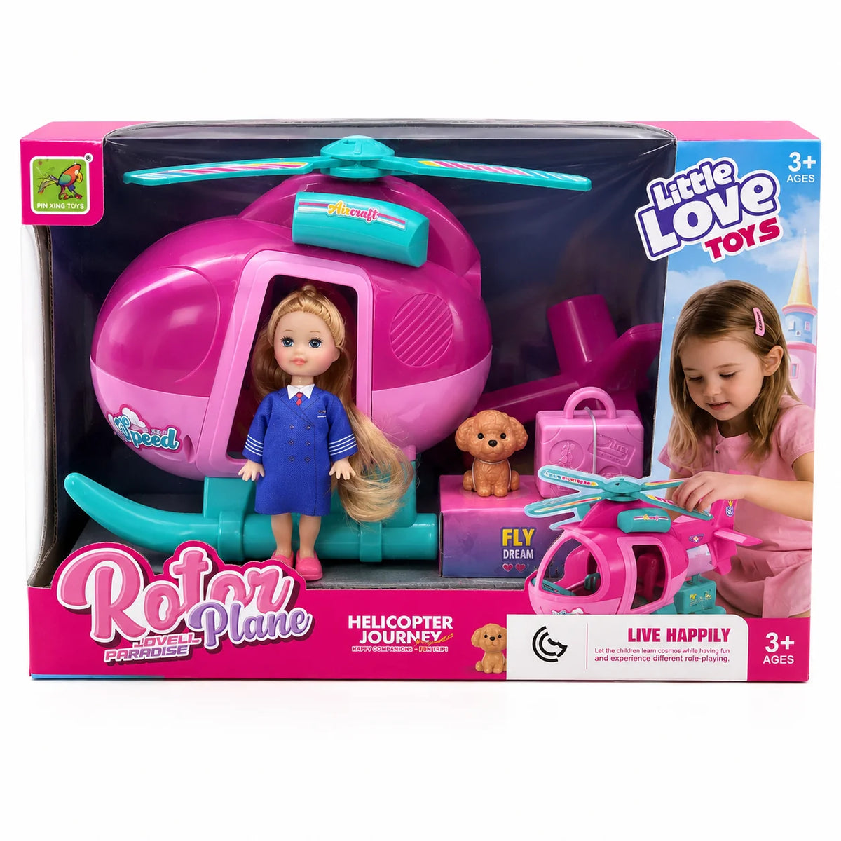 helicopter and doll playset
